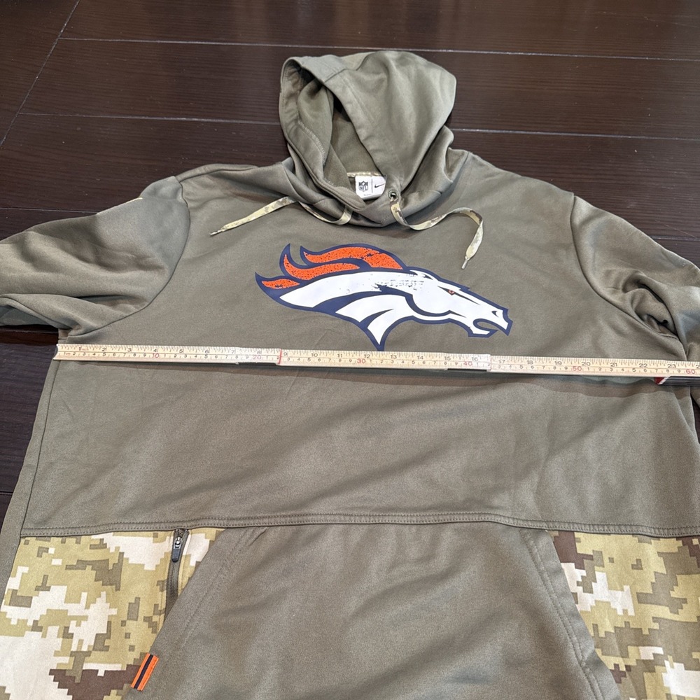 Nike Denver Broncos Salute to Service Hoodie Mens XL Olive Green Pullover Camo - Picture 9 of 16